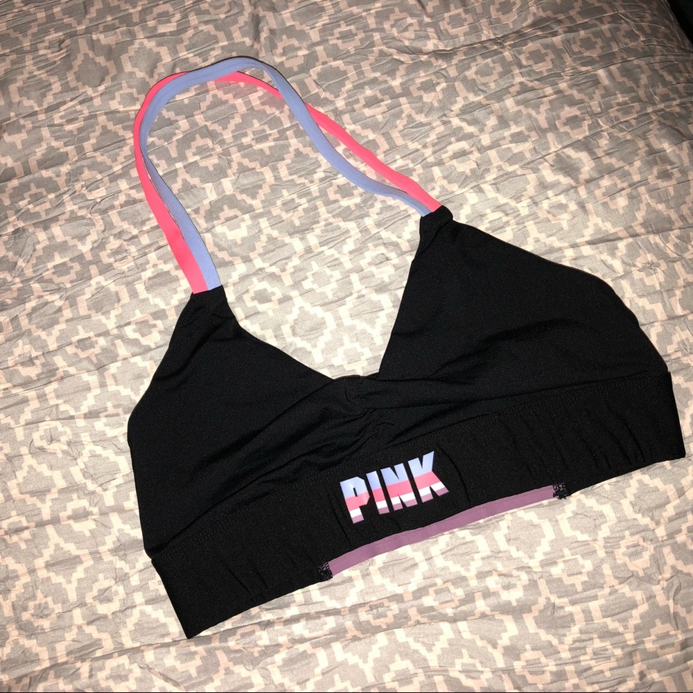 Pink sports bra